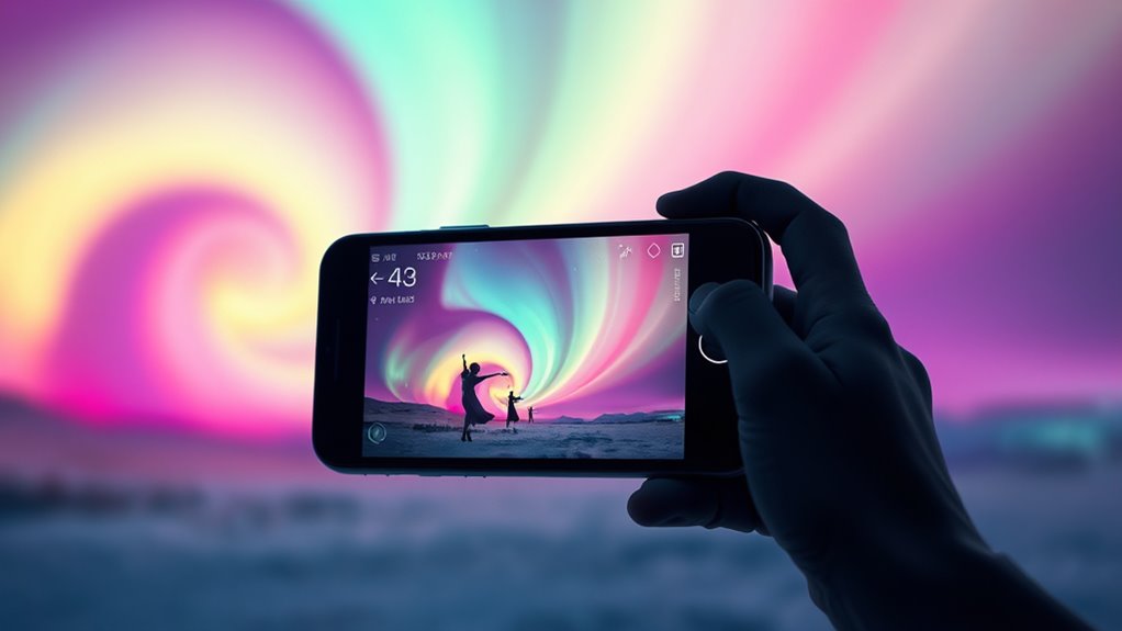 tryb nocny zorza polarna