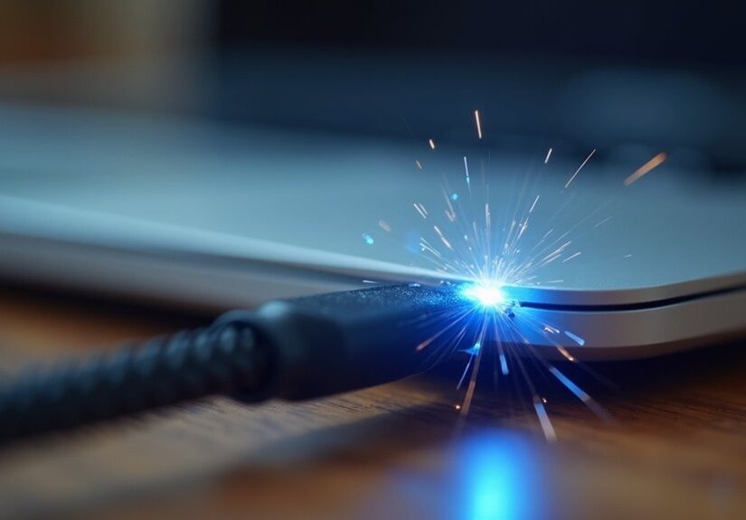 ładowanie MacBooka — porażenie obudowy