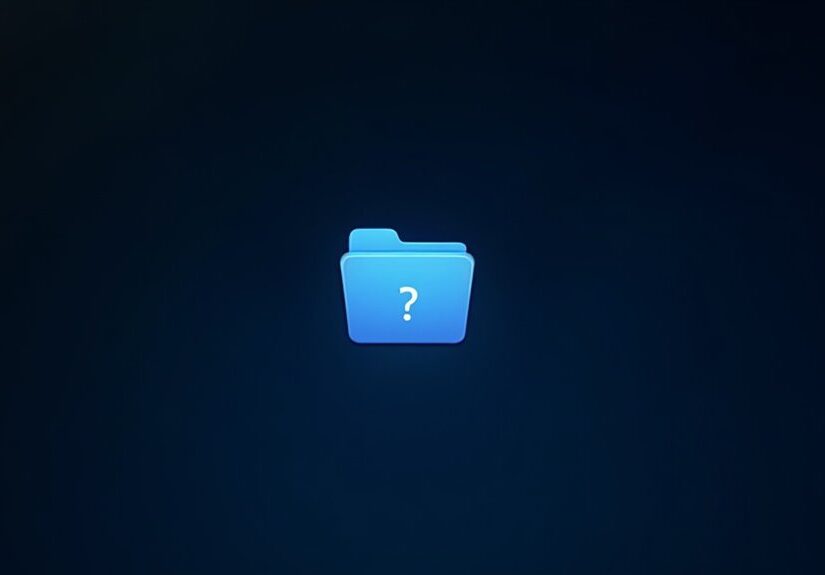 migający folder z znakiem zapytania